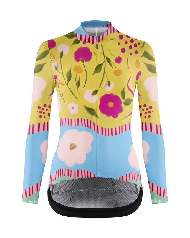 ROCKBROS Women Artistic Floral Long Sleeve Cycling Jersey