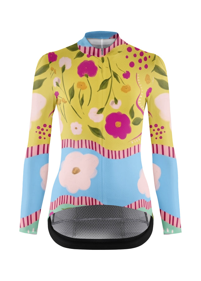 ROCKBROS Women Artistic Floral Long Sleeve Cycling Jersey