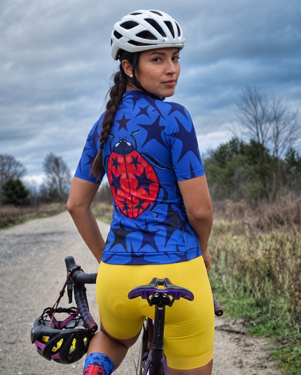ROCKBROS Women's Halloween Beetle Star Print Short Sleeve Cycling Jersey