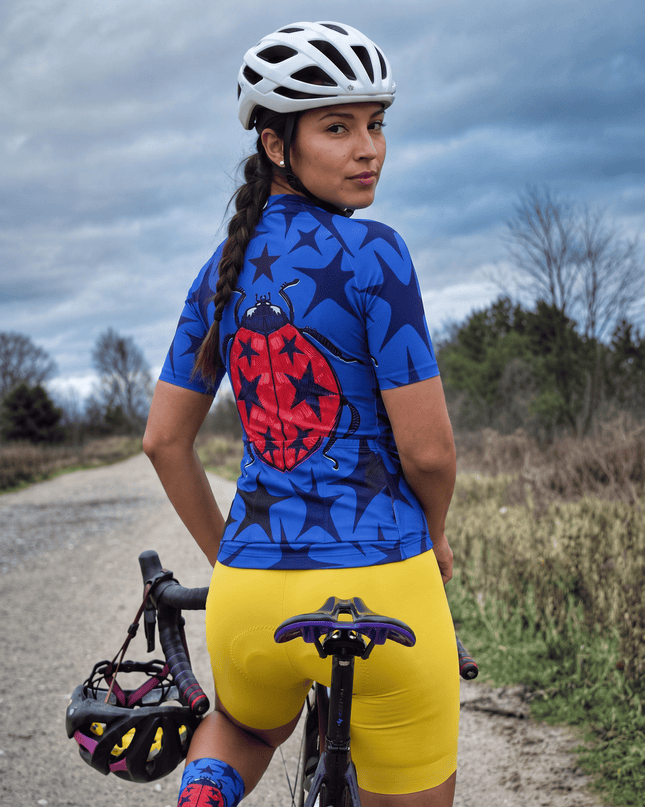 ROCKBROS Women's Halloween Beetle Star Print Short Sleeve Cycling Jersey