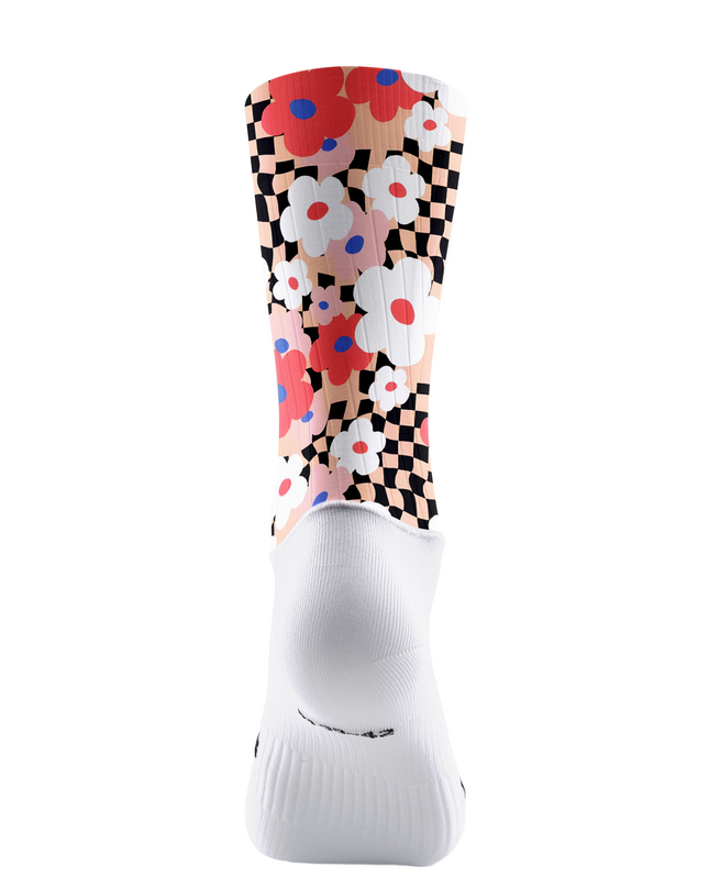 ROCKBROS Women's Retro Psychedelic Floral & Checkerboard Aero Cycling Set