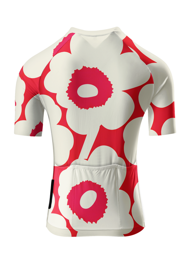 ROCKBROS Women's Retro Poppy Bloom High-Visibility Pro Aero Cycling Jersey