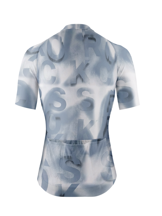 RockBros Men's "Sonic Type" Deconstructed Typography Performance Cycling Jersey