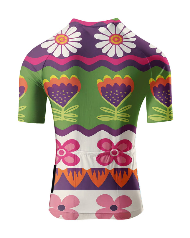 ROCKBROS Women's Retro Floral Multi-Color Cycling Jersey