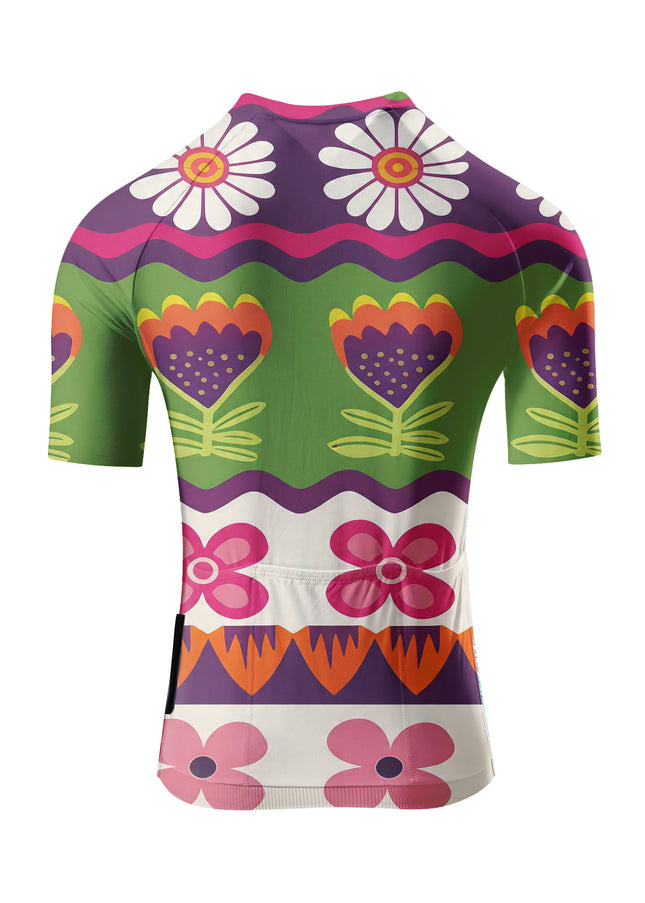 ROCKBROS Women's Retro Floral Multi-Color Cycling Jersey
