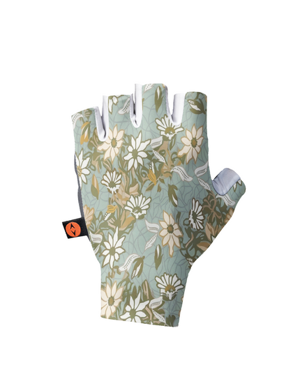 ROCKBROS Vintage Floral Graphic Sage Green Performance Gloves