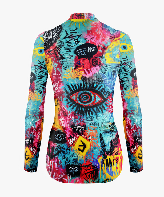 Women's Graffiti Eye Graphic Cycling Jersey