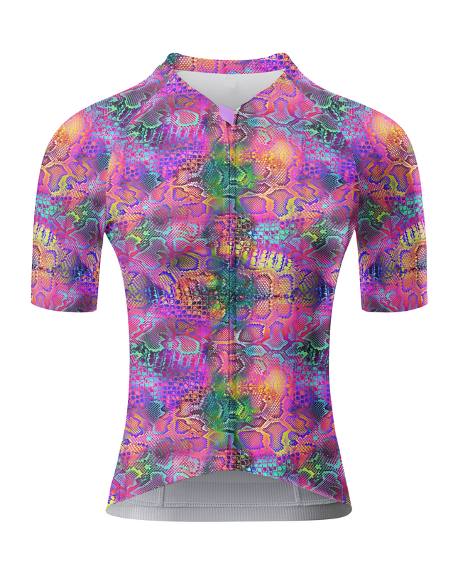ROCKBROS Women's Neon Colorful Snakeskin Women's Cycling Jersey