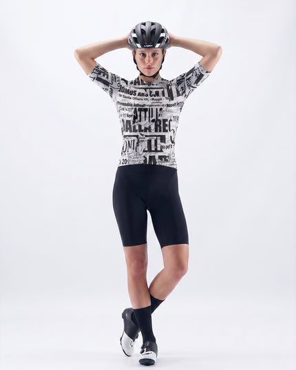 ROCKBROS Women's Dadaist Collage Newspaper Print Cycling Jersey