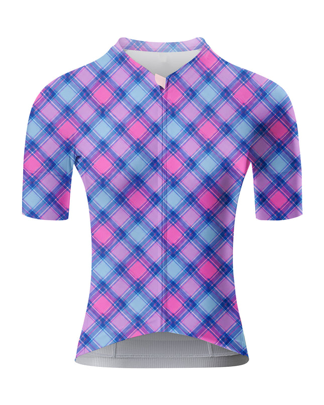 ROCKBROS Women's Vintage Argyle Plaid Cycling Jersey