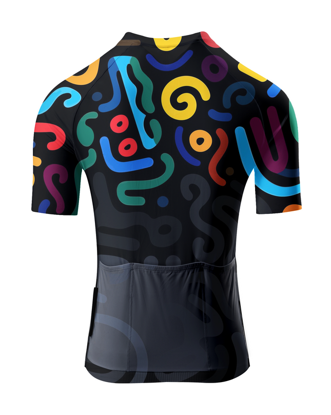 ROCKBROS Women's Unisex Colorful Abstract Doodle Cycling Jersey