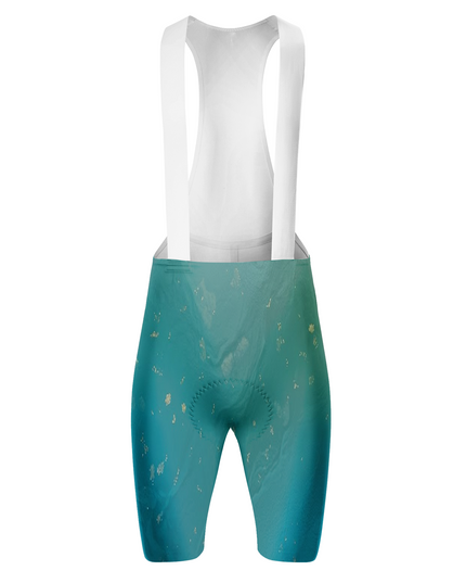 ROCKBROS Women's Teal Marble Print 3D Padded Cycling Bibs