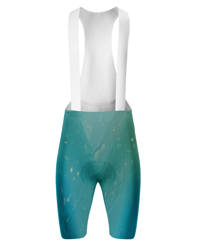 ROCKBROS Women's Teal Marble Print 3D Padded Cycling Bibs