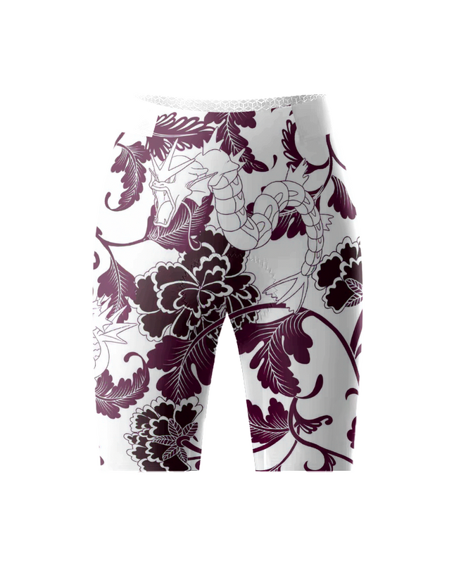 ROCKBROS Women's Porcelain Dragon Full-Print Pro Cycle Shorts