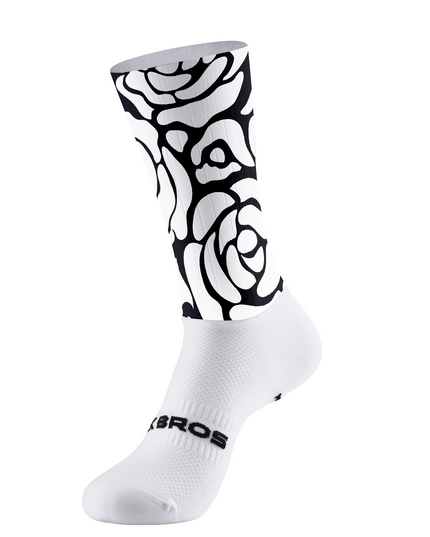 ROCKBROS Noir Abstract Rose Aerodynamic Mesh Socks