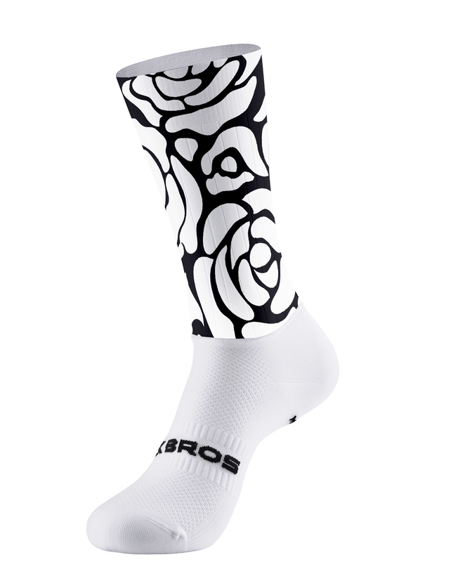 ROCKBROS Noir Abstract Rose Aerodynamic Mesh Cycling Socks
