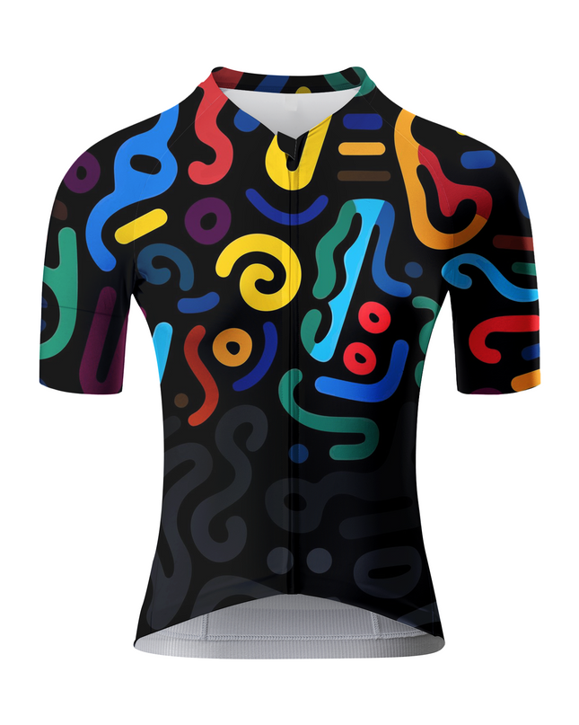 ROCKBROS Women's Unisex Colorful Abstract Doodle Cycling Jersey