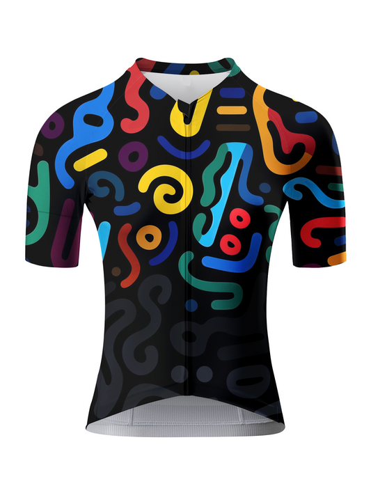 ROCKBROS Women's Unisex Colorful Abstract Doodle Cycling Jersey