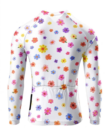 ROCKBROS Women's Vibrant Multicolor Floral Print Long-Sleeve Cycling Jersey