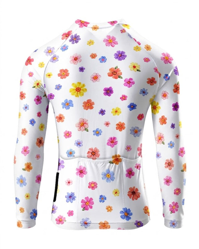 ROCKBROS Women's Vibrant Multicolor Floral Print Long-Sleeve Cycling Jersey