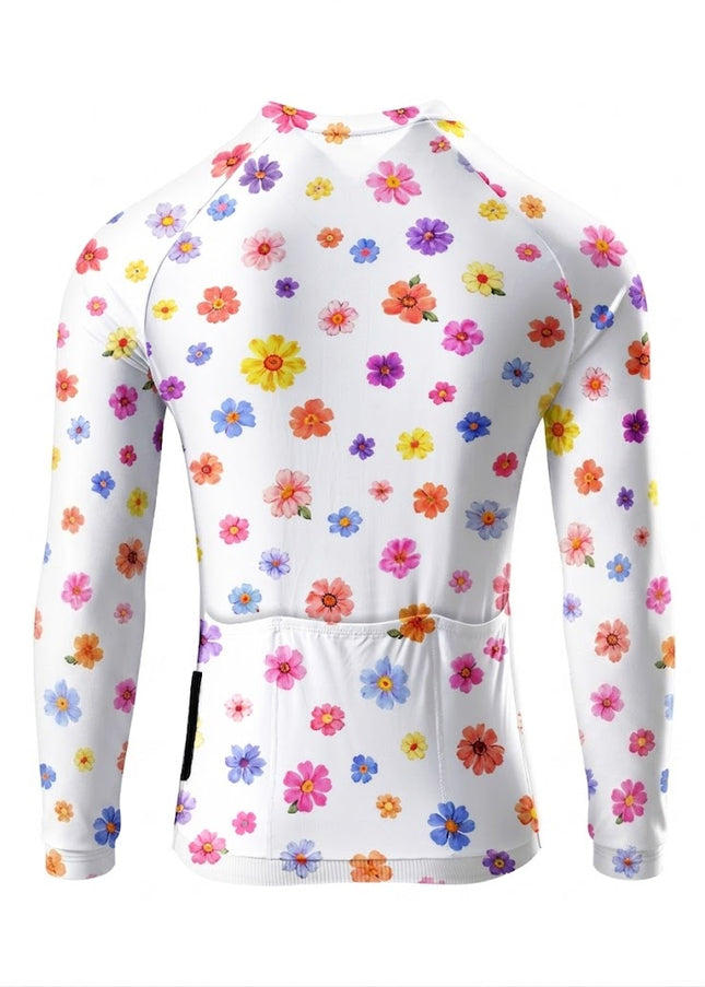 ROCKBROS Women's Vibrant Multicolor Floral Print Long-Sleeve Cycling Jersey