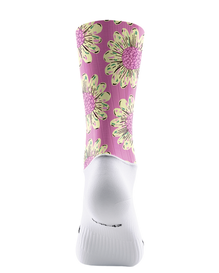 ROCKBROS Pink Daisy Cycling Socks