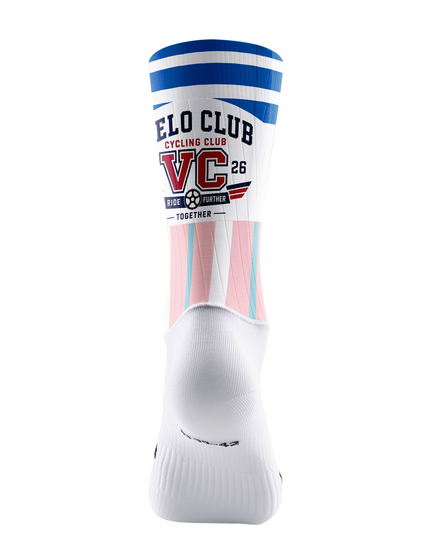 ROCKBROS White Sole Velo Club Ride Together Striped Graphic Cycling Socks