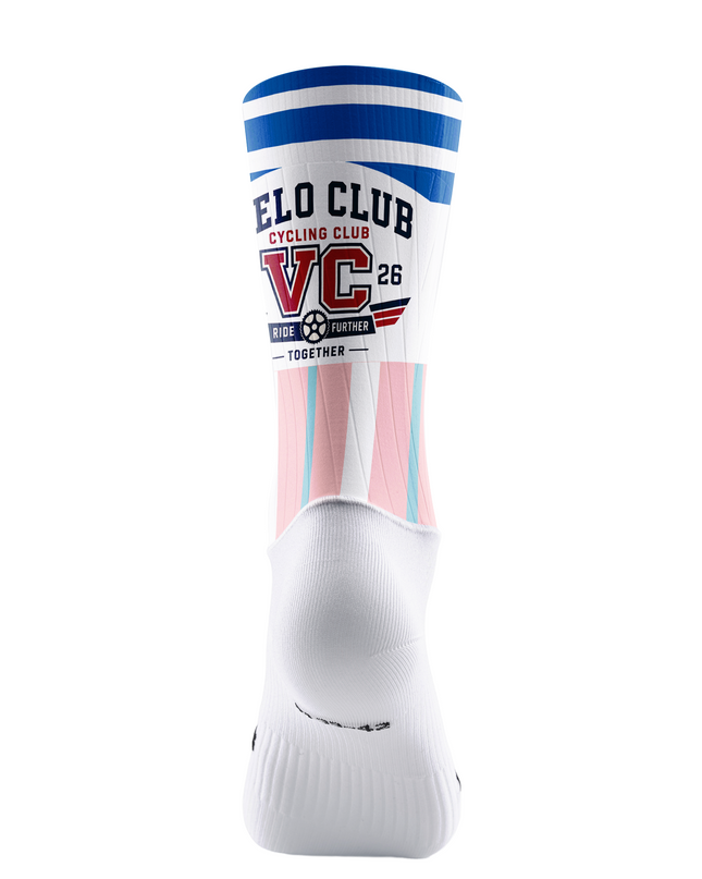 ROCKBROS White Sole Velo Club Ride Together Striped Graphic Cycling Socks