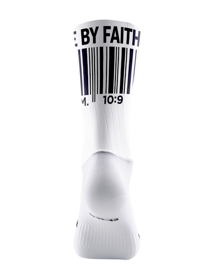 ROCKBROS White Base Bold Black Barcode Text Cycling Socks