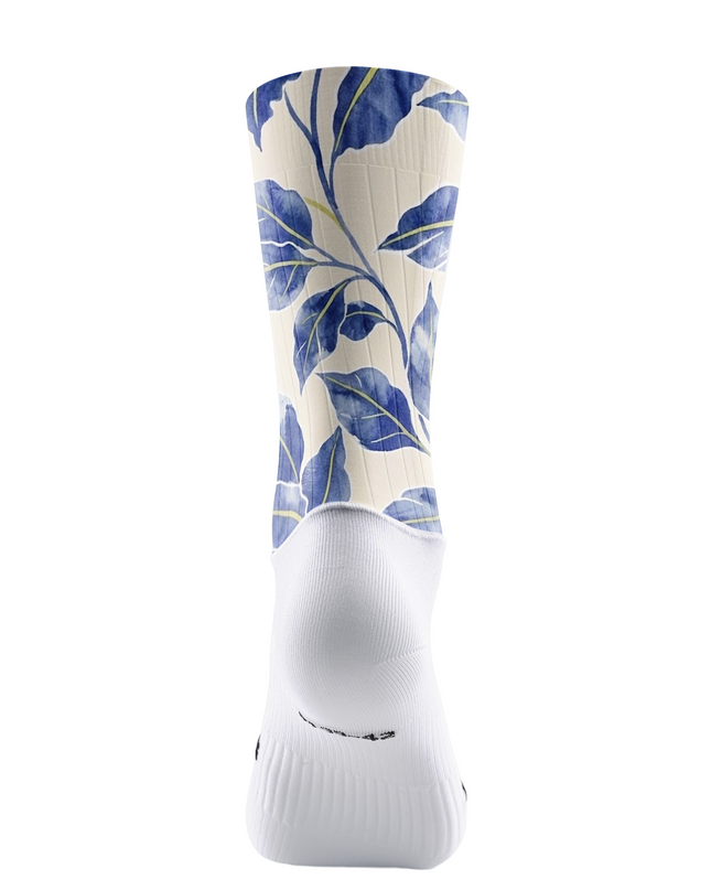 ROCKBROS Watercolor Blue Leaf Print Socks