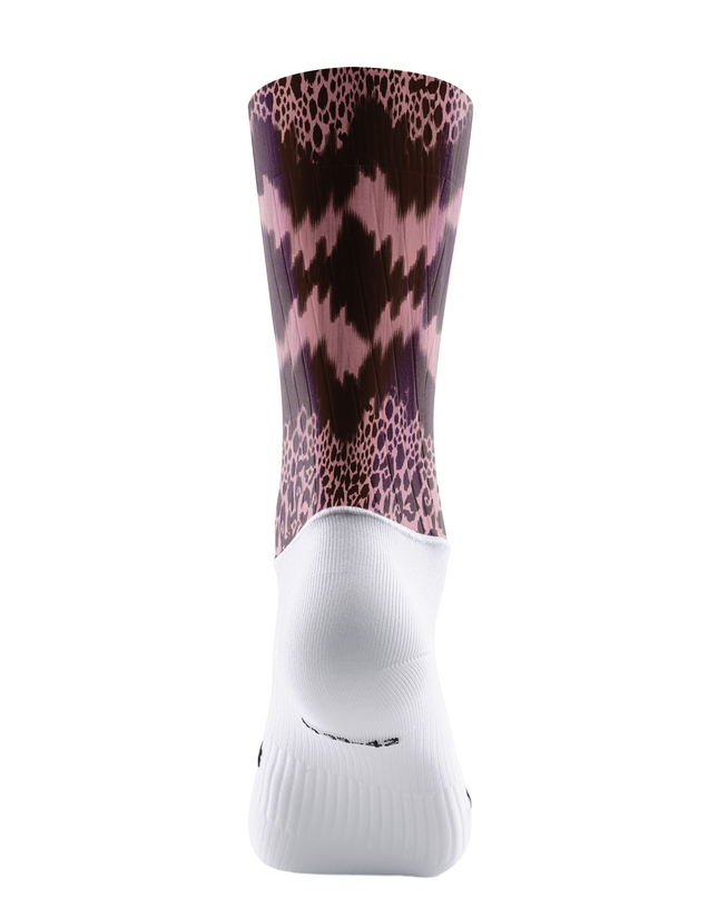 ROCKBROS Wild Cheetah Print Pink & Brown Socks