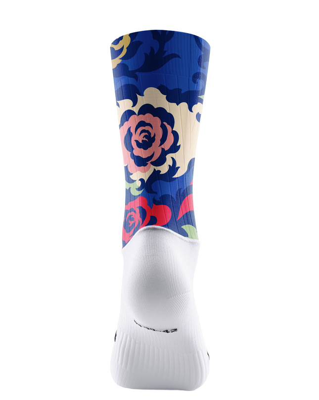 ROCKBROS Oriental Wave Peony Mid-Calf Cycling Socks