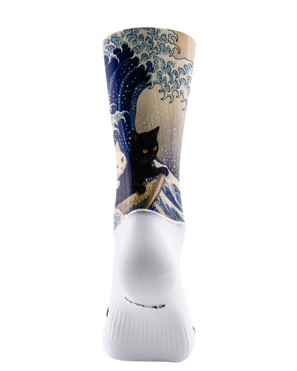 ROCKBROS Ocean Wave Cats Graphic Cycling Socks