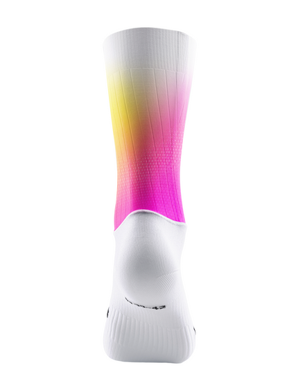 ROCKBROS Yellow Pink Gradient Dot Mid-Calf Cycling Socks