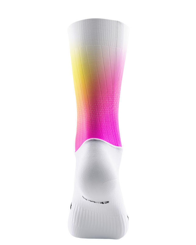 ROCKBROS Yellow Pink Gradient Dot Mid-Calf Cycling Socks