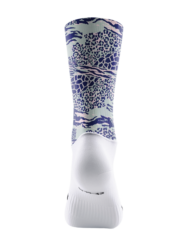 ROCKBROS Women's Mixed Animal Print Sage Green & Navy Padded Cycling Shorts