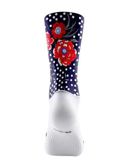 ROCKBROS Navy Floral Polka Dot Cycling Socks