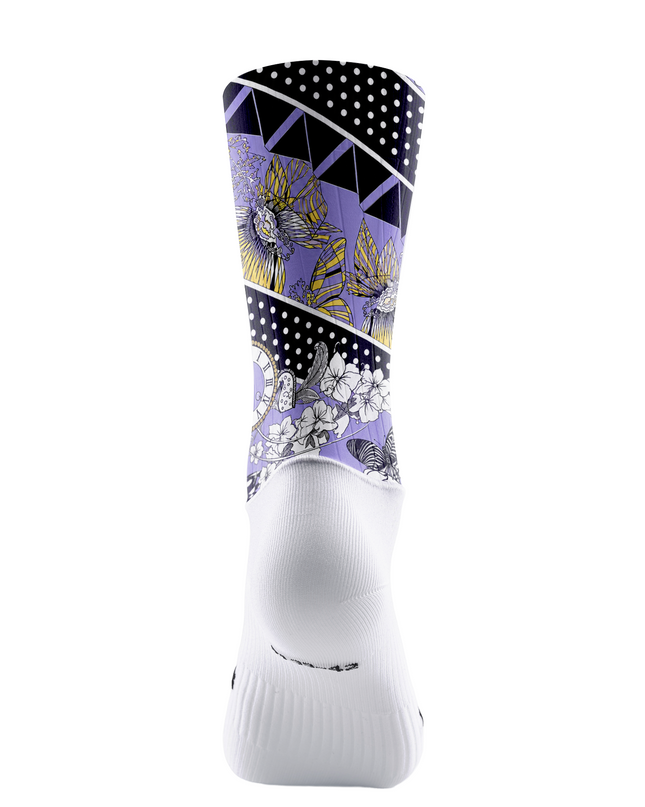 ROCKBROS Vintage Clock & Butterfly Graphic Cycling Socks