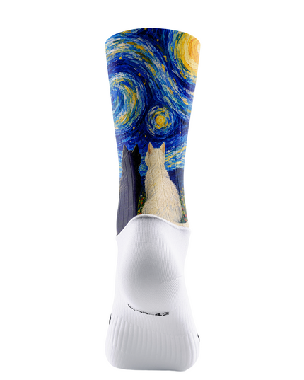ROCKBROS Starry Night Cats Graphic Cycling Socks