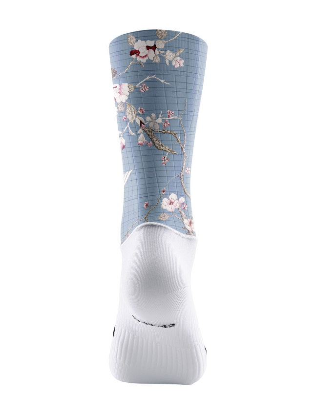 ROCKBROS Vintage Flower & Heron Graphic Performance Cycling Socks