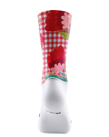 ROCKBROS Women's Red Gingham Floral Cycling Jersey