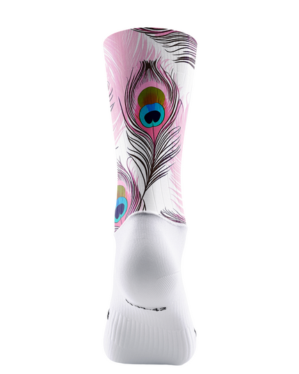 ROCKBROS Pink Peacock Feather Cycling Socks