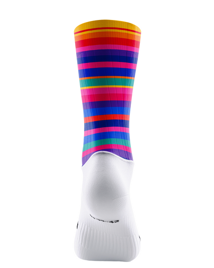 ROCKBROS Bright Yellow Rainbow Horizontal Stripe Cycling Socks