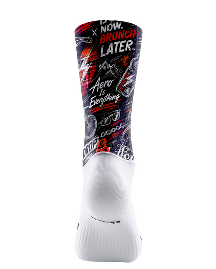 ROCKBROS Black Red Graffiti Bike Sketch Mid-Calf Cycling Socks