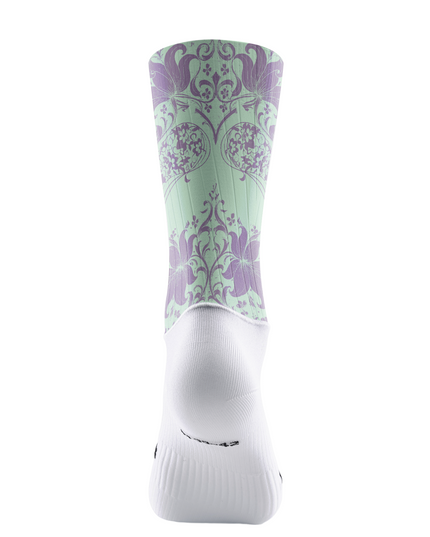 ROCKBROS Women's Ornate Purple Floral Baroque Cycling Bibs
