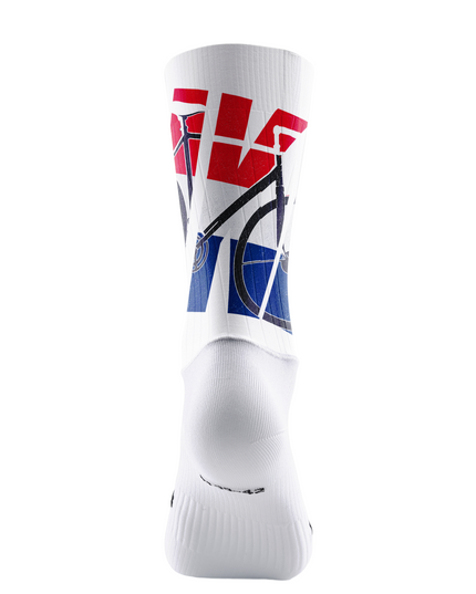 ROCKBROS Red Blue Block Bike Graphic Mid-Calf Cycling Socks