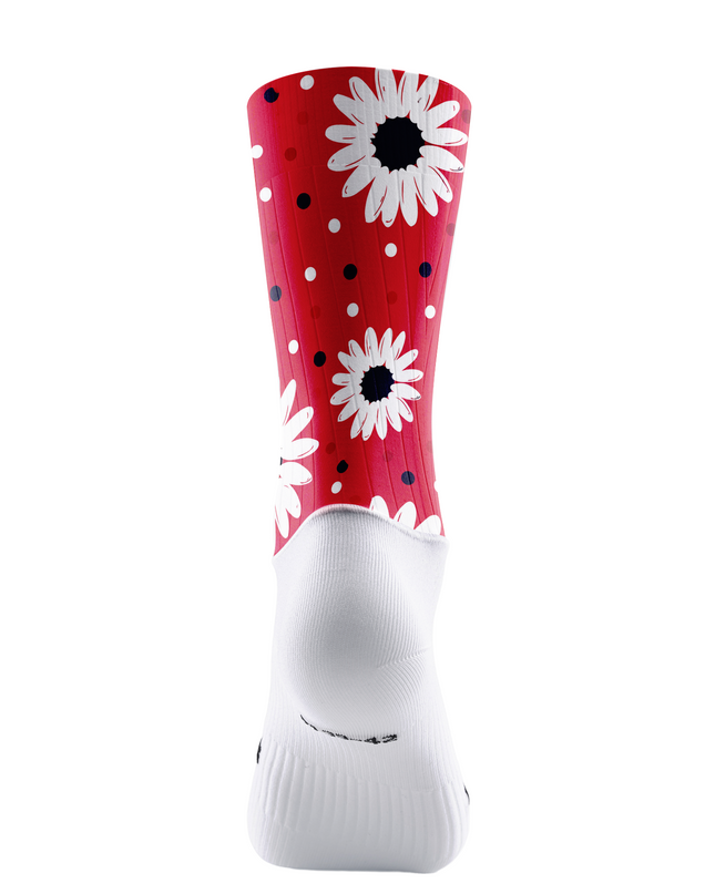 ROCKBROS Red Daisy Polka Dot Cycling Socks