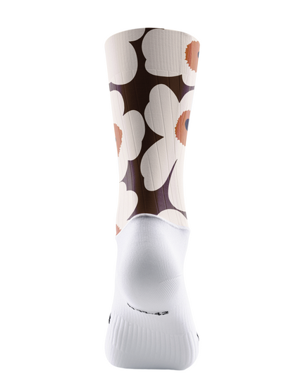ROCKBROS Retro Brown Base Cream Poppy Floral Cycling Socks