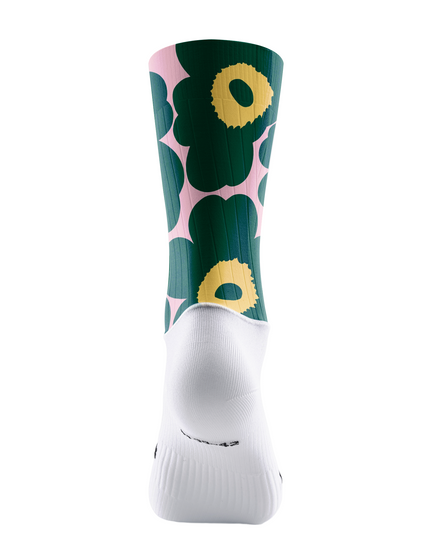 ROCKBROS Pink Base Dark Green Yellow Poppy Floral Cycling Socks