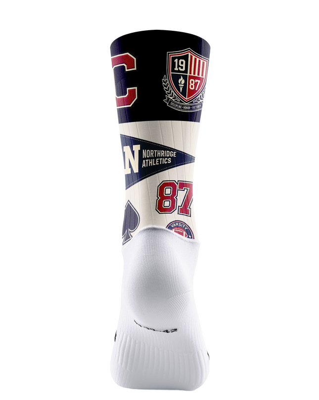 ROCKBROS White Sole College Varsity Northridge Spade Graphic Cycling Socks